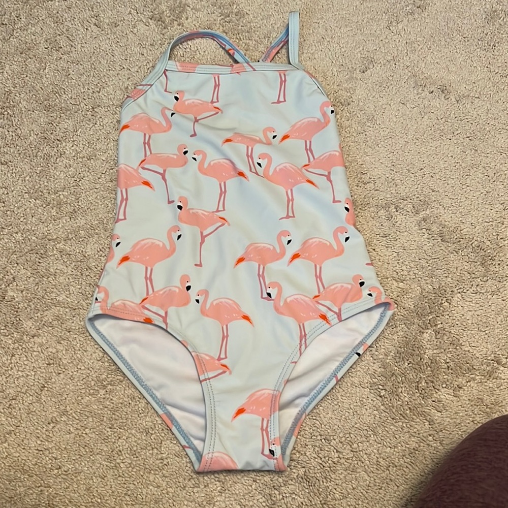Snapperrock flamingo girl’s bathing suit